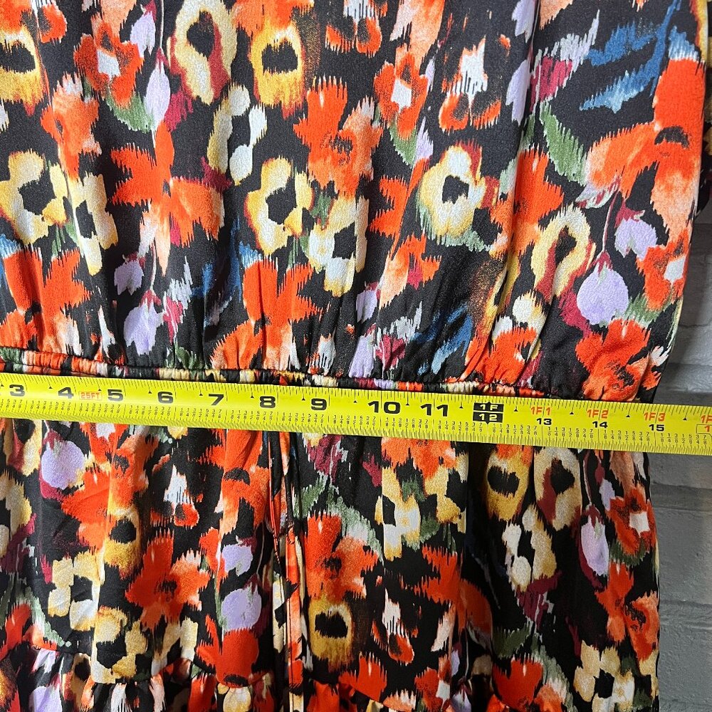 Entro Ruffle Multicolor Floral Mini Dress Size Large - Picture 15 of 16